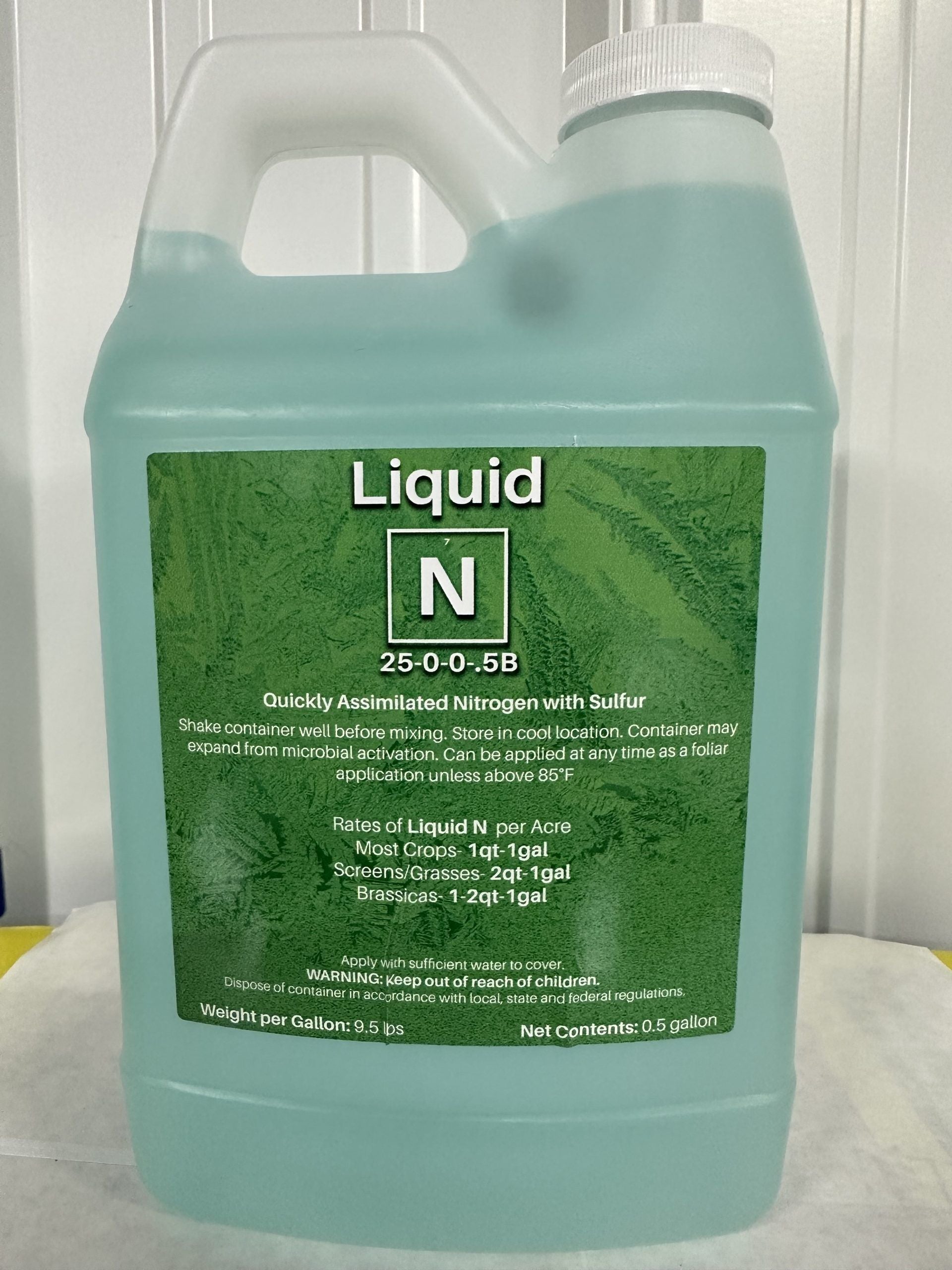 high nitrogen organic liquid fertilizer HGS Liquid N (1/2 Gallon) – Northwoods Whitetails Food Plot Seed