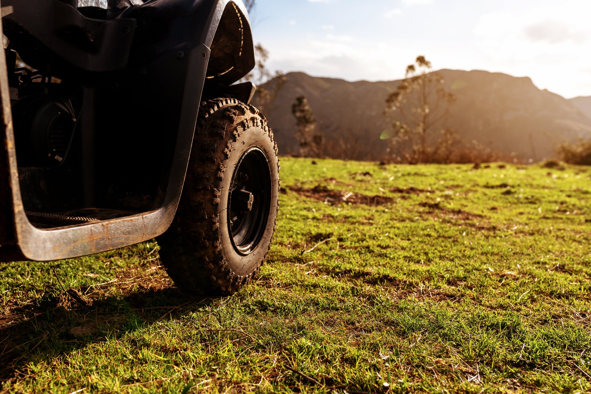 ATV on a green field
